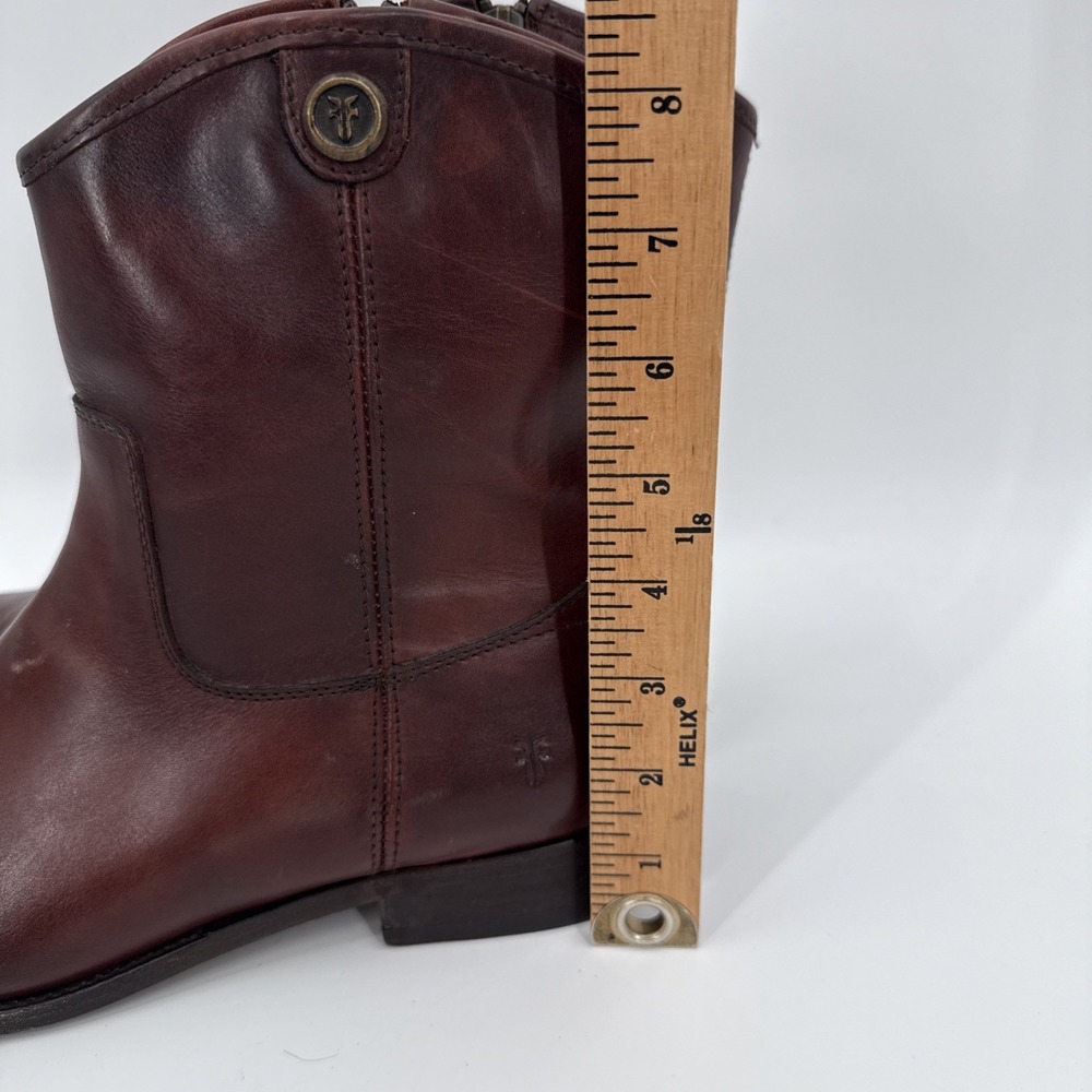 Frye Womens Cognac Melissa Button 2 Short Leather Ankle Boots Size 11B Western - Picture 10 of 10
